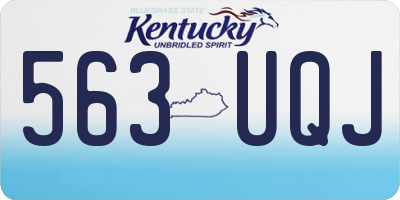 KY license plate 563UQJ