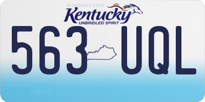 KY license plate 563UQL