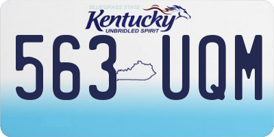 KY license plate 563UQM