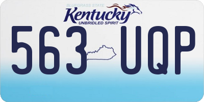 KY license plate 563UQP
