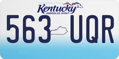 KY license plate 563UQR