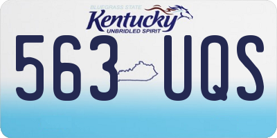 KY license plate 563UQS