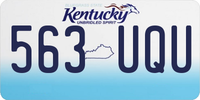 KY license plate 563UQU
