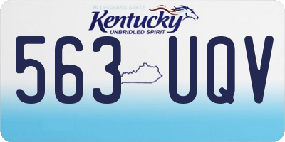 KY license plate 563UQV