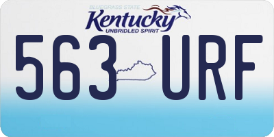KY license plate 563URF
