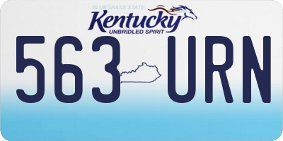 KY license plate 563URN