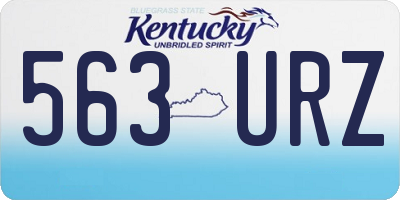 KY license plate 563URZ