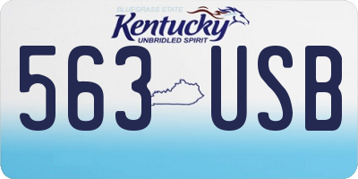 KY license plate 563USB
