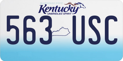KY license plate 563USC