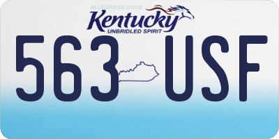 KY license plate 563USF