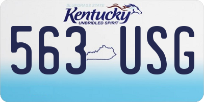 KY license plate 563USG