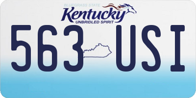 KY license plate 563USI