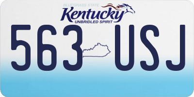 KY license plate 563USJ