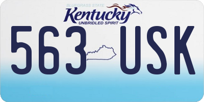 KY license plate 563USK