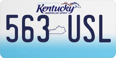 KY license plate 563USL