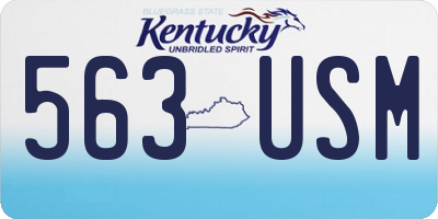 KY license plate 563USM