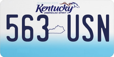 KY license plate 563USN