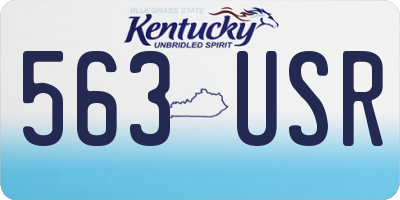 KY license plate 563USR