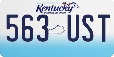 KY license plate 563UST