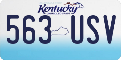 KY license plate 563USV