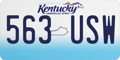 KY license plate 563USW