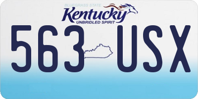 KY license plate 563USX