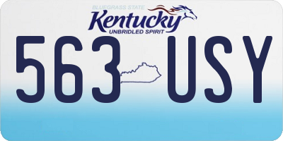 KY license plate 563USY
