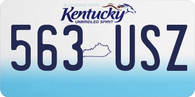 KY license plate 563USZ