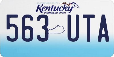 KY license plate 563UTA