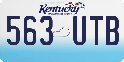 KY license plate 563UTB