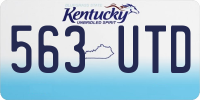 KY license plate 563UTD