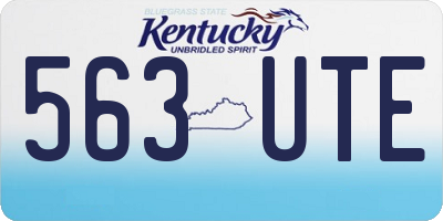 KY license plate 563UTE