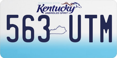 KY license plate 563UTM