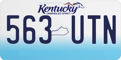 KY license plate 563UTN