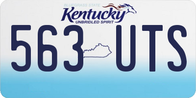 KY license plate 563UTS