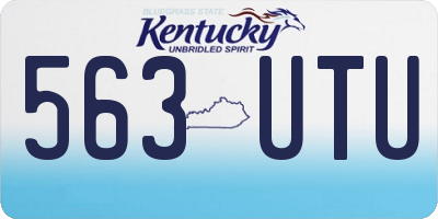 KY license plate 563UTU