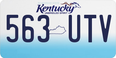 KY license plate 563UTV