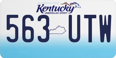 KY license plate 563UTW