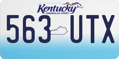 KY license plate 563UTX