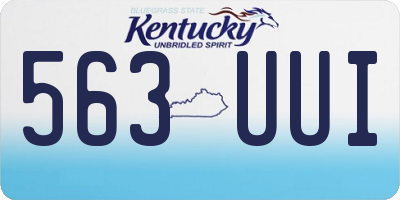 KY license plate 563UUI