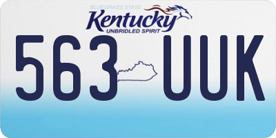 KY license plate 563UUK