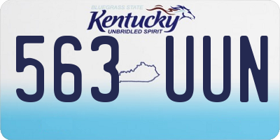 KY license plate 563UUN