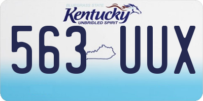 KY license plate 563UUX