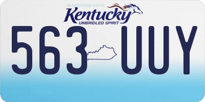 KY license plate 563UUY