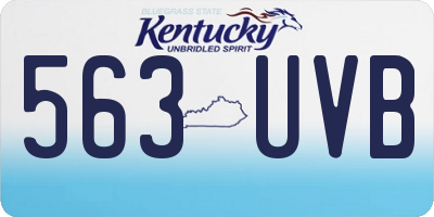 KY license plate 563UVB