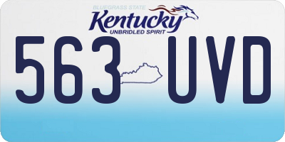 KY license plate 563UVD