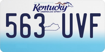 KY license plate 563UVF