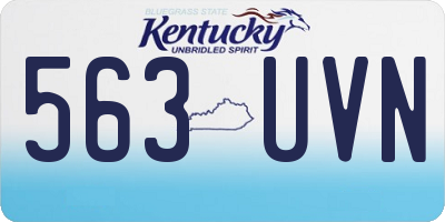 KY license plate 563UVN