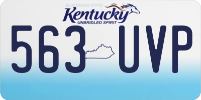KY license plate 563UVP