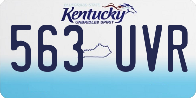 KY license plate 563UVR
